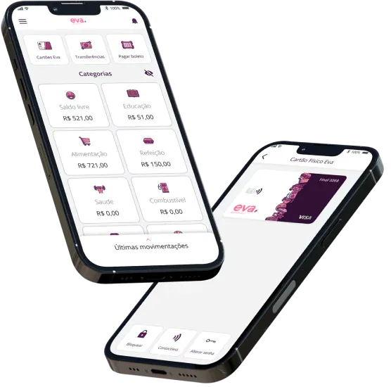 Celulares contendo telas da Eva Benefícios