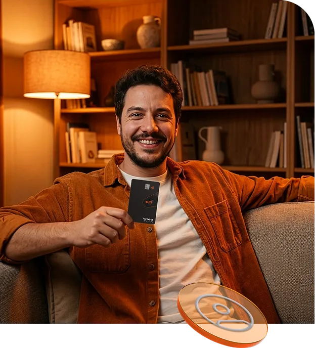 Mulher sentada sorrindo