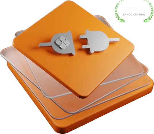 Imagem em 3D representando uma tomada se conectando