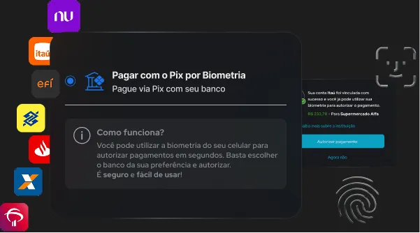 Como funciona o pix por biometria? Você pode utilizar a biometria do seu celular para autorizar pagamentos em segundos. É seguro e fácil de usar!