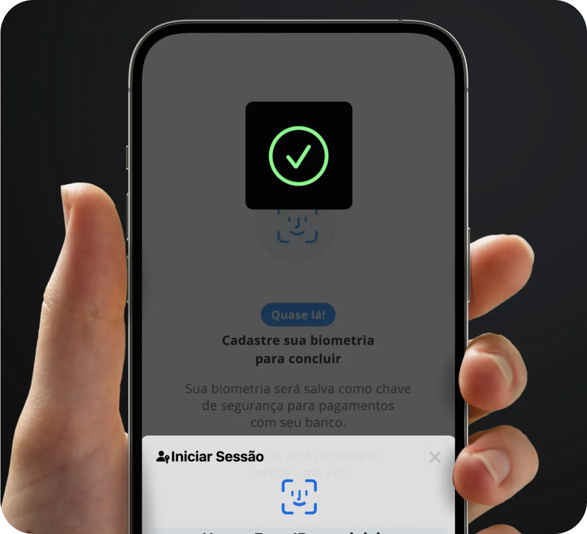 Cadastre a sua biometria para concluir a autorização do vínculo