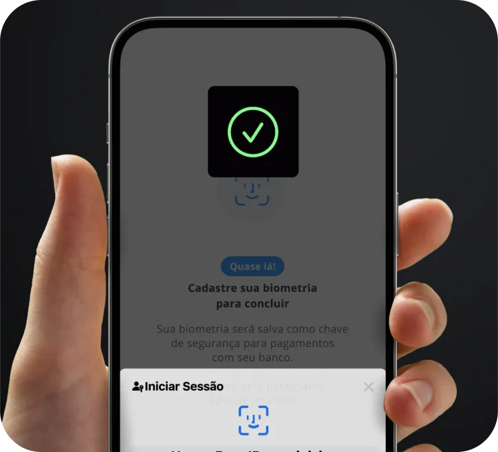 Cadastre a sua biometria para concluir a autorização do vínculo